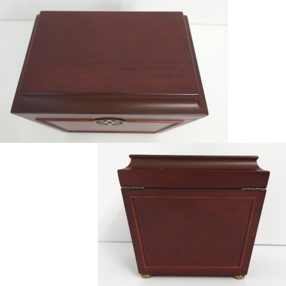 Bombay Co. Vintage 2002 Mohogany Wood Asian Jewelry Box w Removable Tray & Key - Picture 4 of 8